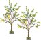 2 Pack Easter Lighted Tree Decoration, 26 Inch 24 LED Battery Operated Pre-lit Egg Tree with Timer